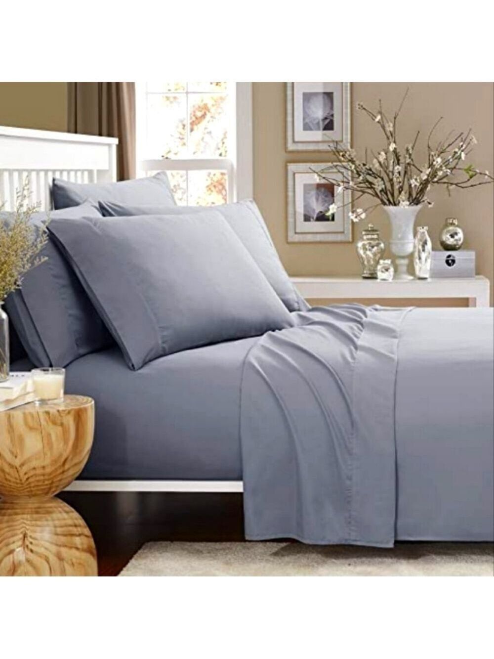 Hotel Sheet Set King Dark Grey 6 Piece Ultra Soft